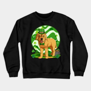 Goldendoodle Dog St Patricks Day Leprechaun Crewneck Sweatshirt